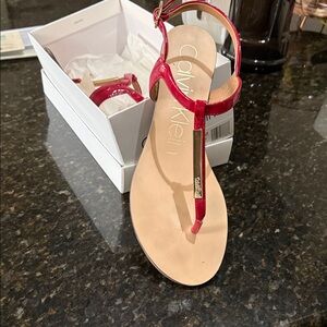 Calvin Klein Red Strappy Sandals